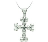 Inmaculada Romero - Cruz Oro Blanco 18k Mujer 20 Mm. Circonitas