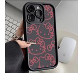 Original Sanrio Hello Kitty Liquid Silicone Cases For iPhone 16 15 14 13 12 11Pro Max X XR XS 7 8 Plus Soft Shockproof Cover Y2K