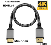 4K@60HZ Nylon Braid HD Compatible V2.0 HDMI TO MINI HDMI MINIHDMI Extension Male to Male Plug Cable 1M/1.5M/2M/3M/5M/10m hdtv tv