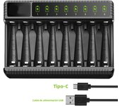 Intelligent Smart Battery Charger LED Display for 1.5V AA/AAA NiMH Rechargeable Batteries 8 Slots Lithium Battery Charger
