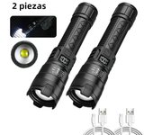 High Strong Power Led Flashlights 2000LM Tactical Torch with Display Light USB Charging Camping Fishing Emergency Zoom Lantern
