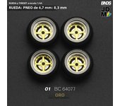 BNDS 1/64 Metal Wheels With Rubber Tires Alloy Design Rims Detail-up Parts JDM VIP Style for Model Vehicle 8.3mm 4pcs Set