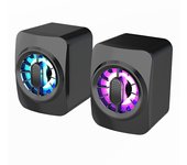 Altavoz para computadora A1, multimedia, de escritorio, con fuente de alimentación USB, subwoofer con cable de 3,5 mm, RGB deslumbrante.