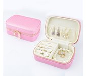 Double-Layer Portable Jewelry Box Organizer Display Travel Necklace Earrings Ring Case Boxes Leather Storage Zipper Jewelers Box