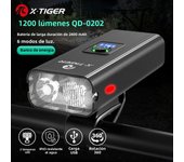 X-TIGER Bike Light Set Front Light with Taillight USB Rechargeable Flashlight 6 Modes Bicycle Accessories for Bicycle Road MTB