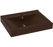 vidaXL Lavabo de Lujo Agujero de Grifo Cerámica 60x46 cm Tocador Color matte dark brown,  matte light blue,  matte cream y mas