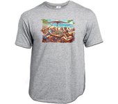 MERCHANDMANIA CAMISETA GRIS MEZCLA playa amigos fiesta chiringuito verano beach club moda verano tshirt