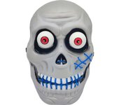 Tradineur - Máscara de calavera para Halloween - Incluye luces - Complemento para disfraces de carnaval - 26 x 17,5 x 9 cm