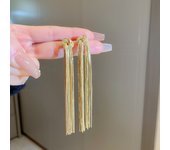 Geometric Long Tassel Crystal Drop Earrings for Women 2023 Silver Gold Color Rhinestone Earring Party Wedding Jewelry