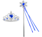 Girls Princess Crown Magic Wand Accessories Party Cosplay Elsa Anna Rhinestone Headband Hair Bands For Kids Hairbands Gifts Toys