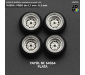 BNDS 1/64 Metal Wheels With Rubber Tires Alloy Design Rims Detail-up Parts JDM VIP Style for Model Vehicle 8.3mm 4pcs Set