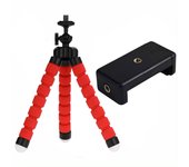Flexible Cell Phone Tripod Mini Cell Phone Tripod with Cell Phone Holder Regular 1/4-20 Screw 360° Swivel Flexible Travel Tripod