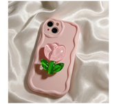 New Candy Macaron Crystal Flower Holder Phone Case For iPhone 15 14 13 12 11Pro Max 7 8 Plus Case