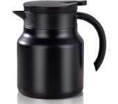 Cafetera Térmica,Tetera Térmica,Tetera Aislada de Acero Inoxidable, Separación de Agua de té de 800 ml,Tetera Térmica Extraíble para Café,Hogar,Oficina,Camping (Negro)