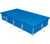 sanco - Bestway - Cubierta para Piscina Rectangular 400x211 x 81 cm  PE con Cuerdas y Orificios de Drenaje para evitar acumulación de agua