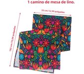 Mexican Day of The Dead Linen Table Runners Mexico Dia De Los Muertos Sugar Skull Table Runner for Home Party Dining Table Decor