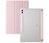 For Samsung Tab S9 FE Plus Case with Pen Holder Flip Stand Clear Back Magnetic Smart Shell for Galaxy Tab S9 FE Plus 12.4 Cover