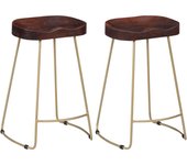 Taburetes de cocina gavin 2 unidades madera maciza de mango