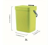 Space-Saving Quiet-Close Trash Can - 3/5L, Eco-Friendly Sealed Bin For Kitchen & Office, No Electricity Needed
