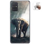 Tumundosmartphone Funda Gel Tpu para Samsung Galaxy A71 5G diseño Elefante Dibujos