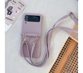 Crossbody PU Leather Phone Case for Samsung Galaxy Z Flip 6 5 4 3 Flip6 Flip5 Flip4 Flip3 5G Protective Shockproof Cover