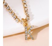 Tiny A-Z Initial Letter Anklets For Women Fashion Zircon Rhinestone Tennis Chain Anklet Bracelet Summer Beach Barefoot Jewelry