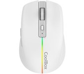Coolbox w01 raton gaming inalambrico 1600dpi - 6 botones - iluminacion rgb - color blanco