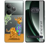 Tumundosmartphone Funda Silicona Transparente para Realme GT 6 / GT 6T 5G diseño Jirafa Dibujos