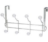 Oryx Perchero Metálico para Puerta 4/8 Ganchos - Terminación Blanca