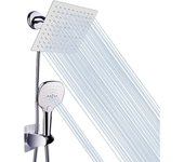 Juego de Ducha de Alta Presión con Manguera de Desvío Presurizada de Tres Vías y Ducha de Galvanoplastia - Spray Superior de 8 Pulgadas