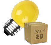 Ledkia Pack 20 Bombillas LED E27 3W 300 lm G45 Monocolor Rojo