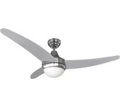Edm Ventilador de Techo EGEO 60W 122cm Cromado 2xe14 con Mando a Distancia EDM 33804 - Potente Ventilador de Techo