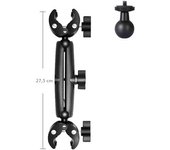 Motorcycle Bicycle Double Clip Bracket for GoPro Hero 11 10 9 Panoramic Selfie Stick Camera Accessory for Insta360 One X2 X3