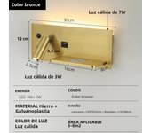 Multi Functional Wall lamp with Mobile phone Wireless charger switch USB interface Bedroom Night light LED Reading wall light