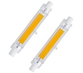 Nuevo alto brillo R7S COB Lámpara de enchufe horizontal Tubo de luz de inundación 13W Reemplazo de lámpara de haluro de metal de doble extremo Ángulo de haz de 360 ​​° R7S COB LED Bombilla lineal 118 mm, 2 piezas