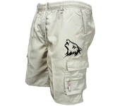 Mens Elastic Waist Cargo Work Pants Long Shorts Outdoor Bottoms Half Trousers