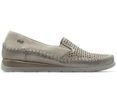 Fluchos F2144 Zapato mocasín de piel,sin cordones,suela blanca de goma,rejilla,calado,plantilla extraible, para señora