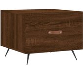 vidaXL Mesa de centro madera de ingeniería 50x50x40 cm Blanco, Negro, Blanco brillante Mesita de Salón o Comedor o Auxiliar Mesa de Café Meuble Salón