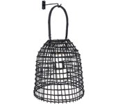 FAROL RATTAN NEGRO C/SOP PARED METAL HM846 FIJALO ILUMINACION