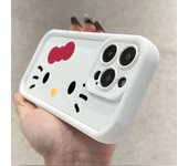 Original Sanrio Hello Kitty Liquid Silicone Cases For iPhone 16 15 14 13 12 11Pro Max Plus X XR XS 7 8 Plus Shockproof Cover Y2K