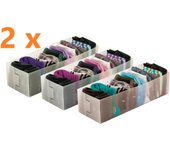 Organizadores Jocca de cajón cuadrado o rectangular con medidas de altura universal, recortable y plegable, fabricado 100% con polipropileno transparente de gran resistencia.  Sets ideales para ganar espacio en tu armario.