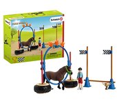 Schleich 42482 Farm World play set - pony agility racing, juguetes a partir de 3 años