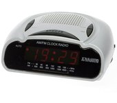 Despertador Radio Reloj Digital JG PANASOUND CF-786-1 Plateado - Alarma con Radio AM/FM y Función de Repetición (Snooze) - Función Sleep - Corriente Eléctrica (Batería no incluida)