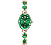Reloj para mujer con pétalos de flor y trébol, correa de brazalete, movimiento de cuarzo, un reloj con un diseño único y femenino