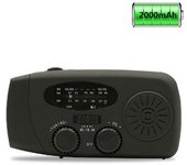 Radio solar de emergencia AM/FM NOAA with manivela y LED interior, Cargador de Emergencia Para iPhone/Smartphone