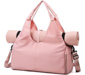 Bolsas de fin de semana para Mujer, Bolsa de yoga, Bolsa de Gimnasio para mujer with Para Zapatos compartimented, Bolsas Deportivas Luces para Mujer para yoga, Gimnasio, 35 L, Rosa