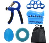 Hand Grip para Antebrazo Ejercitar - Paquete de 5 Piezas, Fortalecedor de Agarre de Manos Ajustables, Ejercitador de Manos, para Estirar Los Dobos, Anillo para Entrenar y Pelota Anti Estres, Perfecto para atletas, músicos, Escaladores