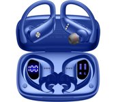 Wireless Earbuds Bluetooth Headphones 48hrs Play Back Sport Earphones with LED Display Over-Ear Buds Headset for Workout Blue