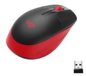 Mouse raton logitech m190 full size optico wireless inalambrico rojo