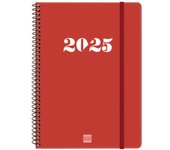 AGENDA 2025 BASIC MY E10 155X212MM SEMANA VISTA HORIZONTAL ROJO FINOCAM 743503025
